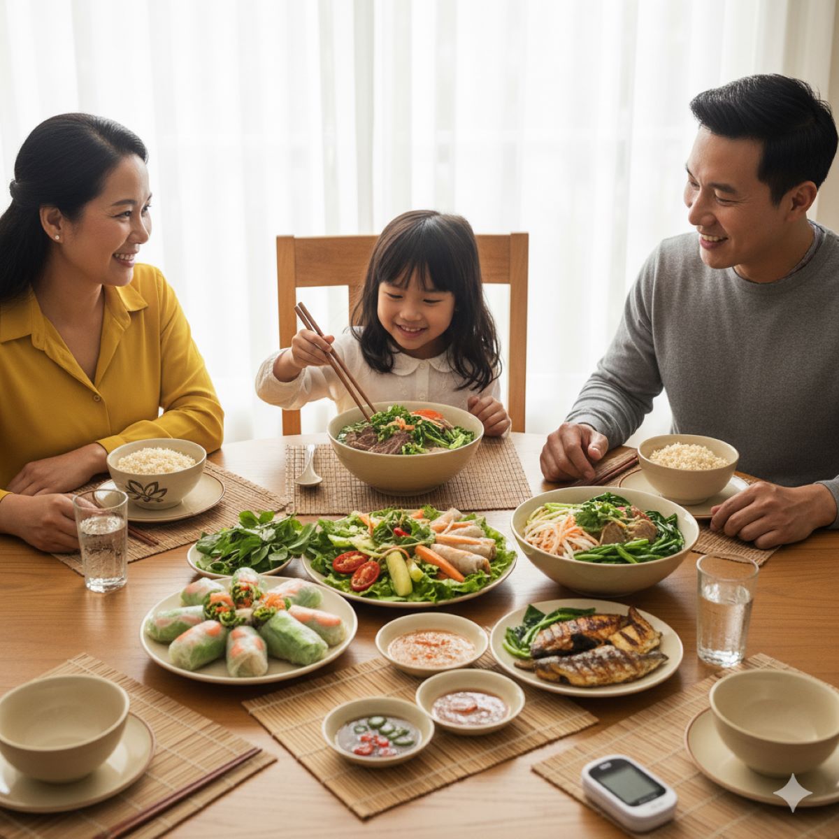 Encourage positive lifestyle changes and emphasize the possibility of enjoying Vietnamese food with diabetes