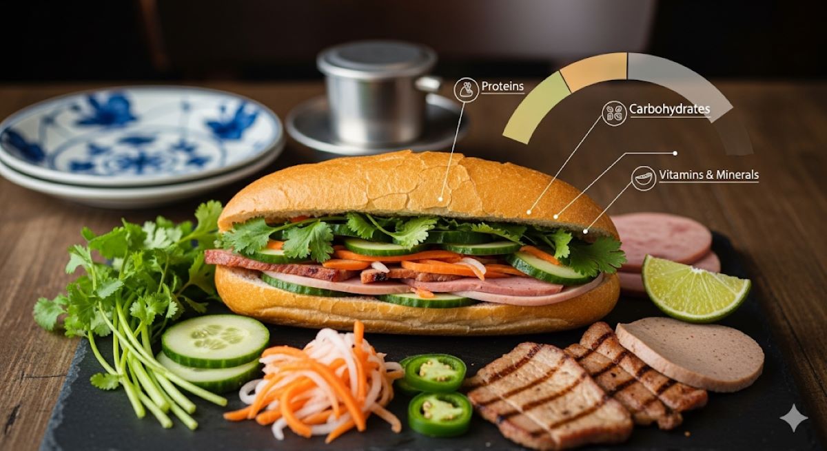 Summarize the main message about bánh mì as a perfect nutritional fusion