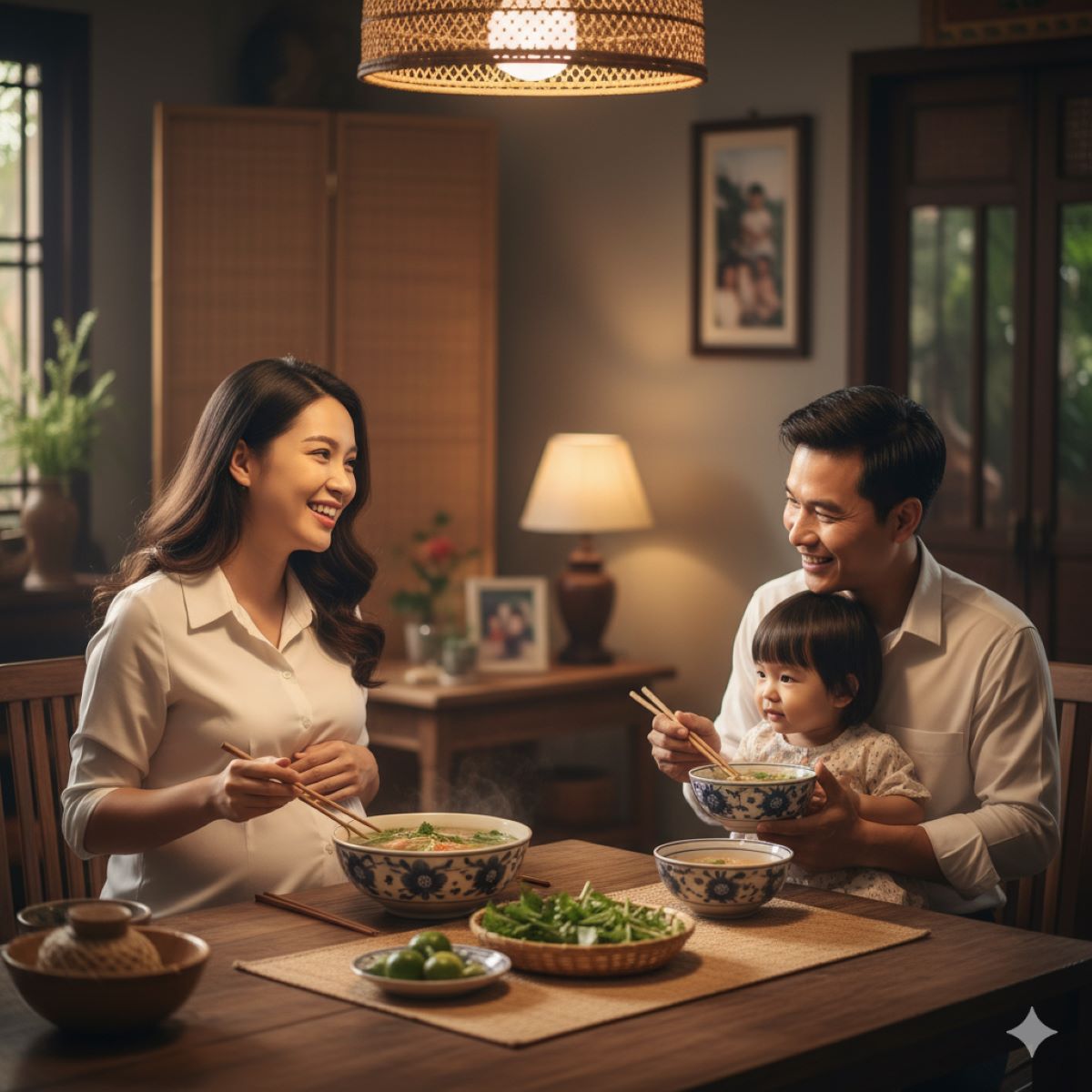 Summarize the main message about healthy pregnancy nutrition through traditional Vietnamese soups