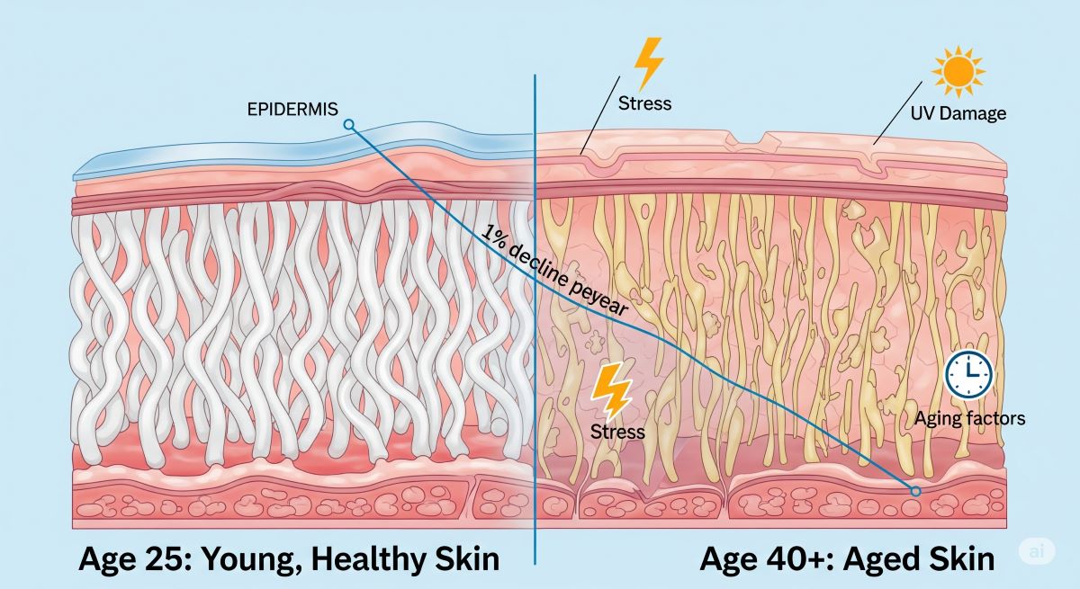 Tại Sao Collagen Giảm Từ Tuổi 25